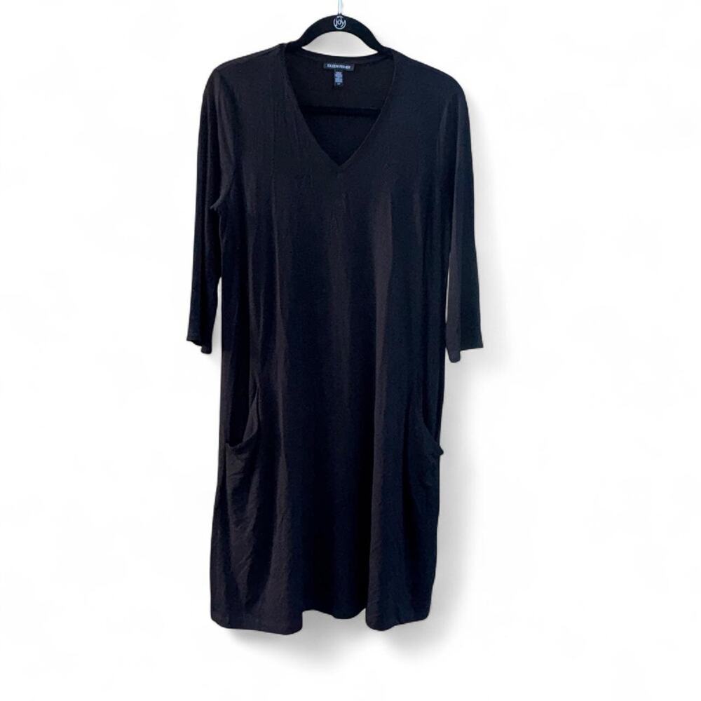 Eileen fisher size small black dress with pockets excellent condition